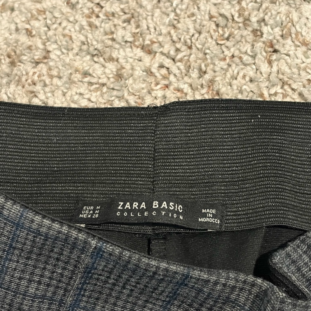Zara Black and Gray Plaid Trousers - Picture 2 of 3